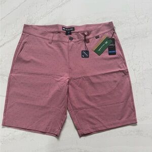 Travis Mathew Pink Flat Front Shorts with Tailored Fit